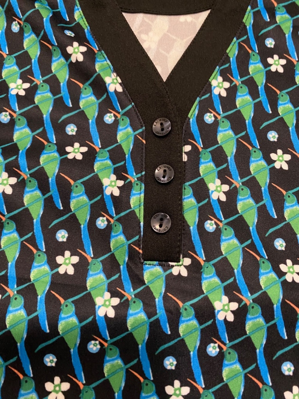 Callaway Hummingbird Print Sleeveless Golf Polo Size S - Picture 3 of 7